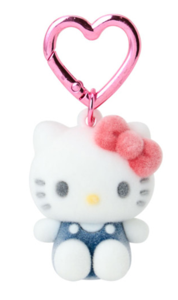 SANRIO ORIGINAL HELLO KITTY (MINI 55TH ANNIVERSARY) FLOCKED MASCOT HOLDER BAG CHARM