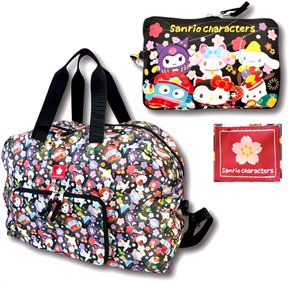 SANRIO JAPAN ORIGINAL HELLO KITTY BOSTON BAG BLACK FOLDABLE