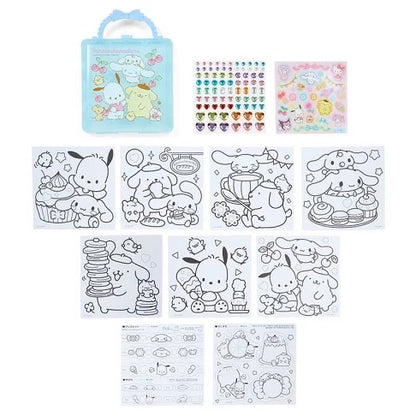 SANRIO CHARACTERS COLORING BOOK AND STICKER SET (BLUE)