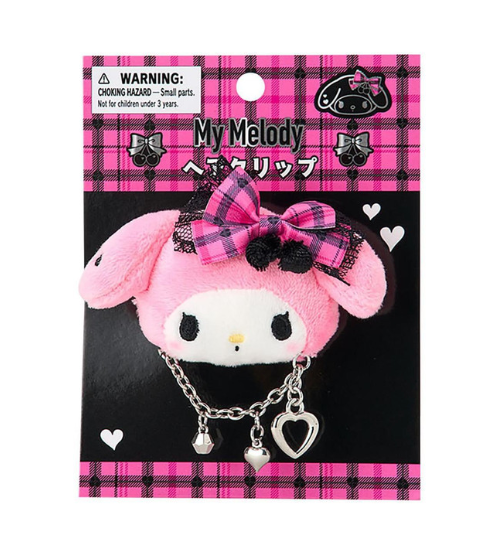 SANRIO ORIGINAL MY MELODY FACE-SHAPED HAIR CLIP SWEET ROCK 'N'CHECK GINGHAM