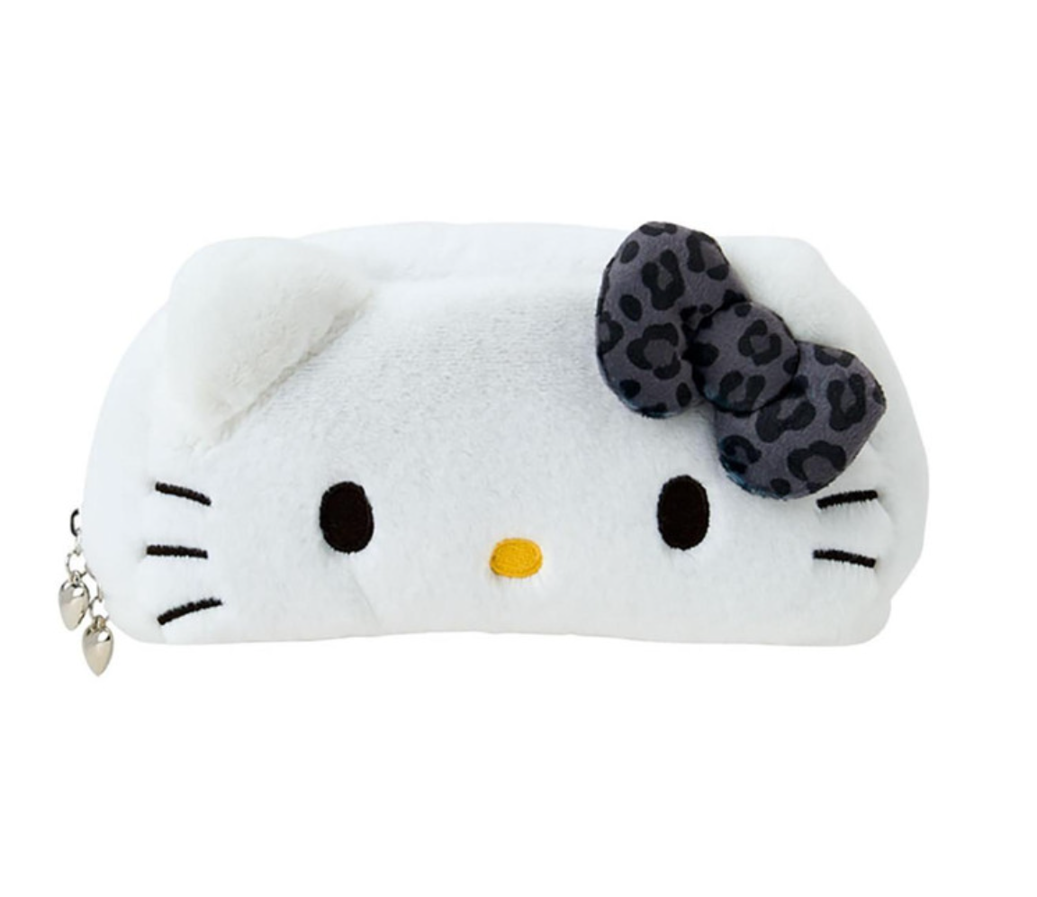 SANRIO ORIGINAL HELLO KITTY FLUFFY PLUSH PEN CASE MONTONE ANIMAL
