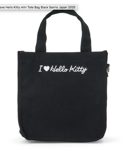 SANRIO ORIGINAL HELLO KITTY (I LOVE HELLO KITTY) 2 WAY MINI TOTE BAG BLACK