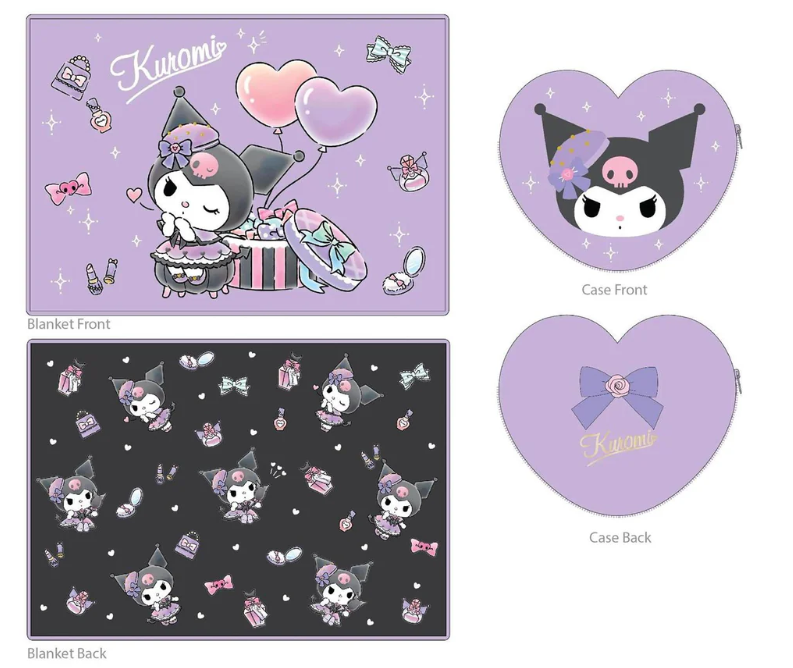 SANRIO ORIGINAL KUROMI BLANKET WITH CASE