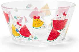 SANRIO JAPAN ORIGINAL HELLO KITTY CLEAR BOWL COLORFUL FRUIT