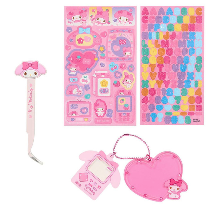 SANRIO ORIGINAL MY MELODY TWEEZER & DECO CHARMS & STICKER ENJOY IDOL