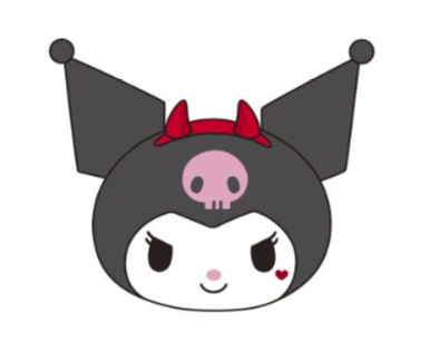 SANRIO KUROMI FACE PLUSH STRAWBERRY