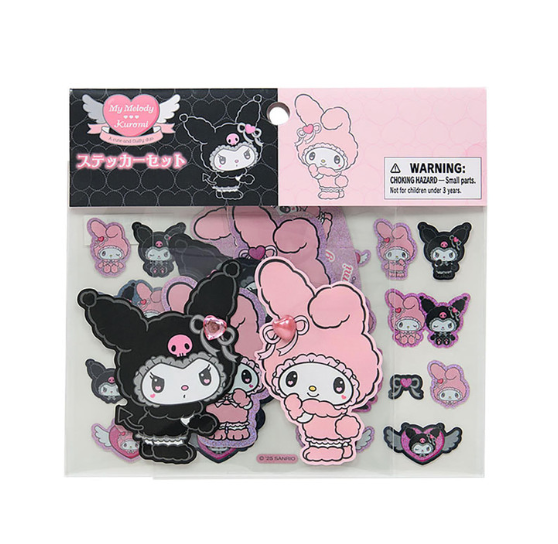 SANRIO ORIGINAL MY MELODY & KUROMI STICKER SET MELOUSA ROMIUSA