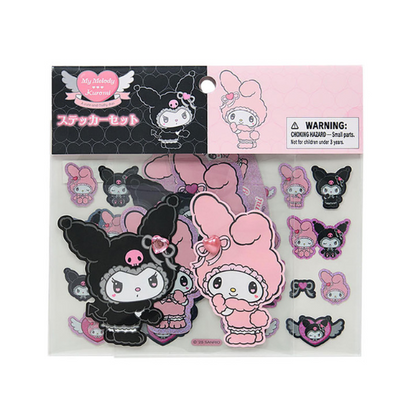 SANRIO ORIGINAL MY MELODY & KUROMI STICKER SET MELOUSA ROMIUSA