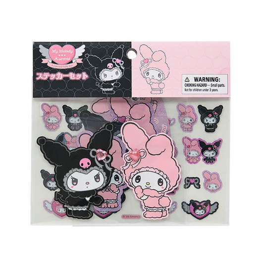 SANRIO ORIGINAL MY MELODY & KUROMI STICKER SET MELOUSA ROMIUSA