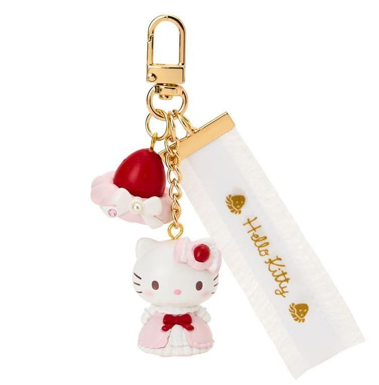 SANRIO ORIGINAL HELLO KITTY MASCOT KEYCHAIN STRAWBERRY WHIPPED CAKE