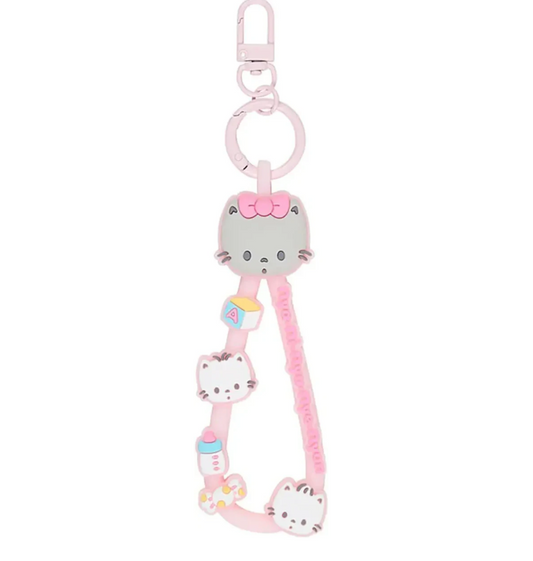 SANRIO ORIGINAL NYANNINYUNYENYON RUBBER CORE KEYCHAIN