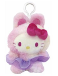 SANRIO HELLO KITTY RAINBOW BUNNY MASCOT CLIP CHARM / PLUSH RAINBOW