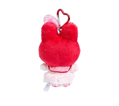SANRIO ORIGINAL MY MELODY 50TH ANNIVERSARY RED MASCOT HOLDER (PINK RUFFLE TRIM)