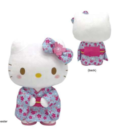 SANRIO HELLO KITTY 12 IN SAKURA KIMONO STANDING BLUE