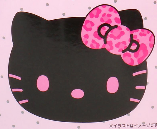 SANRIO ORIGINAL HELLO KITTY FLANNEL FACE-SHAPED BLANKET BLACK PINK LEOPARD