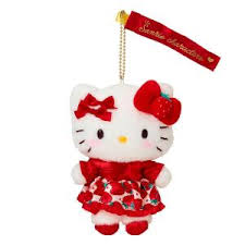 SANRIO ORIGINL HELLO KITTY MASCOT CHARM / PLUSH ICHIGO NEWSPAPER 50TH ANNIVERSARY