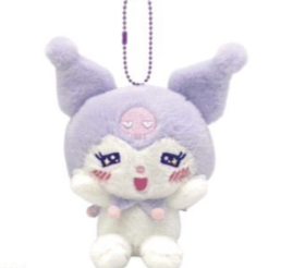 SANRIO KUROMI MASCOT / PLUSH W BALL CHAIN VARIOUS EMOTION HAPPY