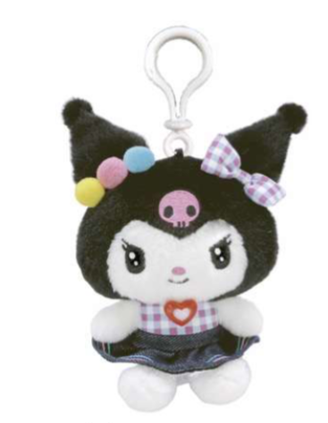 SANRIO KUROMI GINGHAM DENIM MASCOT CLIP / PLUSH