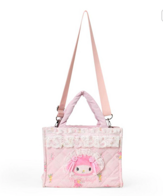 SANRIO ORIGINAL MY MELODY 2 WAY TOTE BAG WHITE FRILL DESIGN