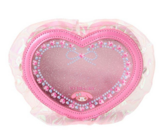 SANRIO ORIGINAL MY MELODY Y2K BALLET CORE HEART-SHAPED CLEAR POUCH