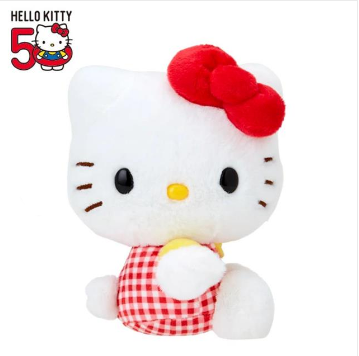 SANRIO JAPAN ORIGINAL HELLO KITTY 50TH ANNIVERSARY PLUSH PLAID PATTERN DRESS