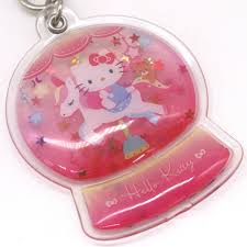 SANRIO JAPAN ORIGINAL HELLO KITTY SNOW DOME KEYCHAIN