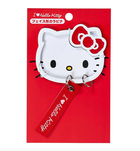 SANRIO ORIGINAL HELLO KITTY STEEL CARABINER (I LOVE HELLO KITTY FACE)