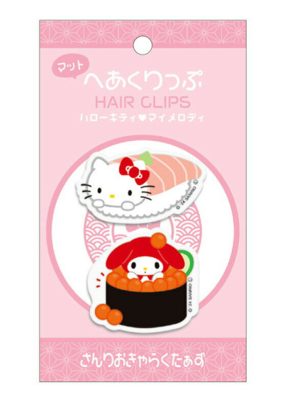 SANRIO ORIGINAL HELLO KITTY X MY MELODY SUSHI HAIR CLIP SET