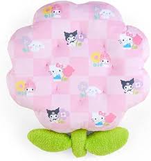 SANRIO JAPAN ORIGINAL CHARACTERS FLOWER CUSHION PASTEL CHECKERS