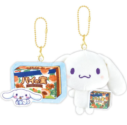 SANRIO ORIGINAL X LOTTE CINNAMOROLL WITH PIE NO MI NICO PLUSH KEYCHAIN