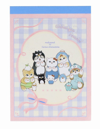 SANRIO JAPAN ORIGINAL CHARACTERS / MOFUSAND MEMINI RETRO FRAME NOTE PAD BLUE