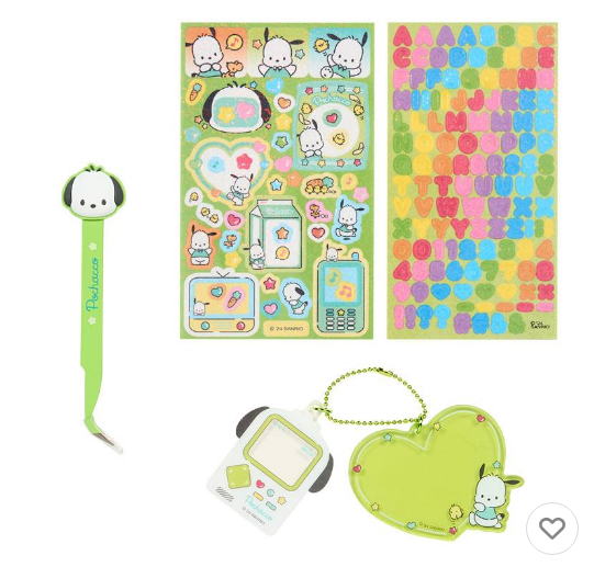 SANRIO ORIGINAL POCHACCO TWEEZER & DECO CHARMS & STICKER ENJOY IDOL