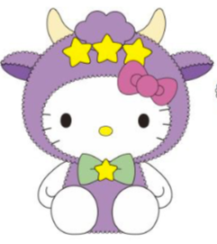 HELLO KITTY 8 IN PLUSH TAURUS ZODIAC