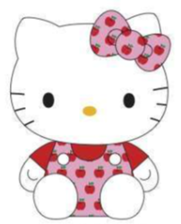 SANRIO HELLO KITTY 8 INCHES PLUSH PINK OVERALLS CLASSIC