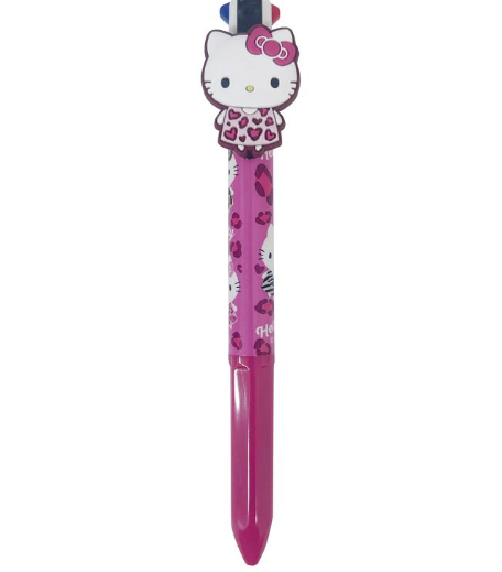 SANRIO ORIGINAL HELLO KITTY 4 COLOR BALLPOINT PEN HEART LEOPARD GAL