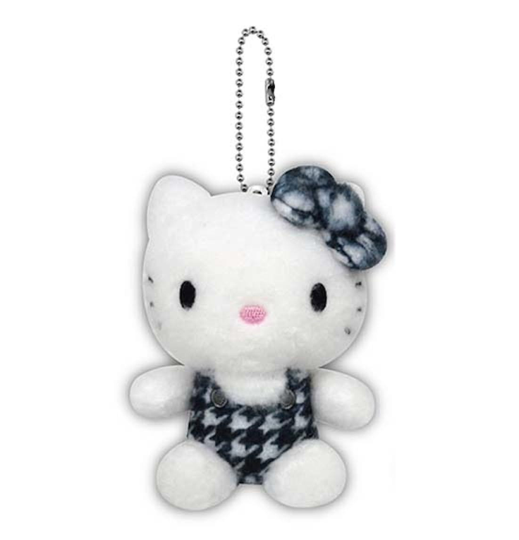 SANRIO ORIGINAL HELLO KITTY MASCOT HOLDER GINGHAM BLACK