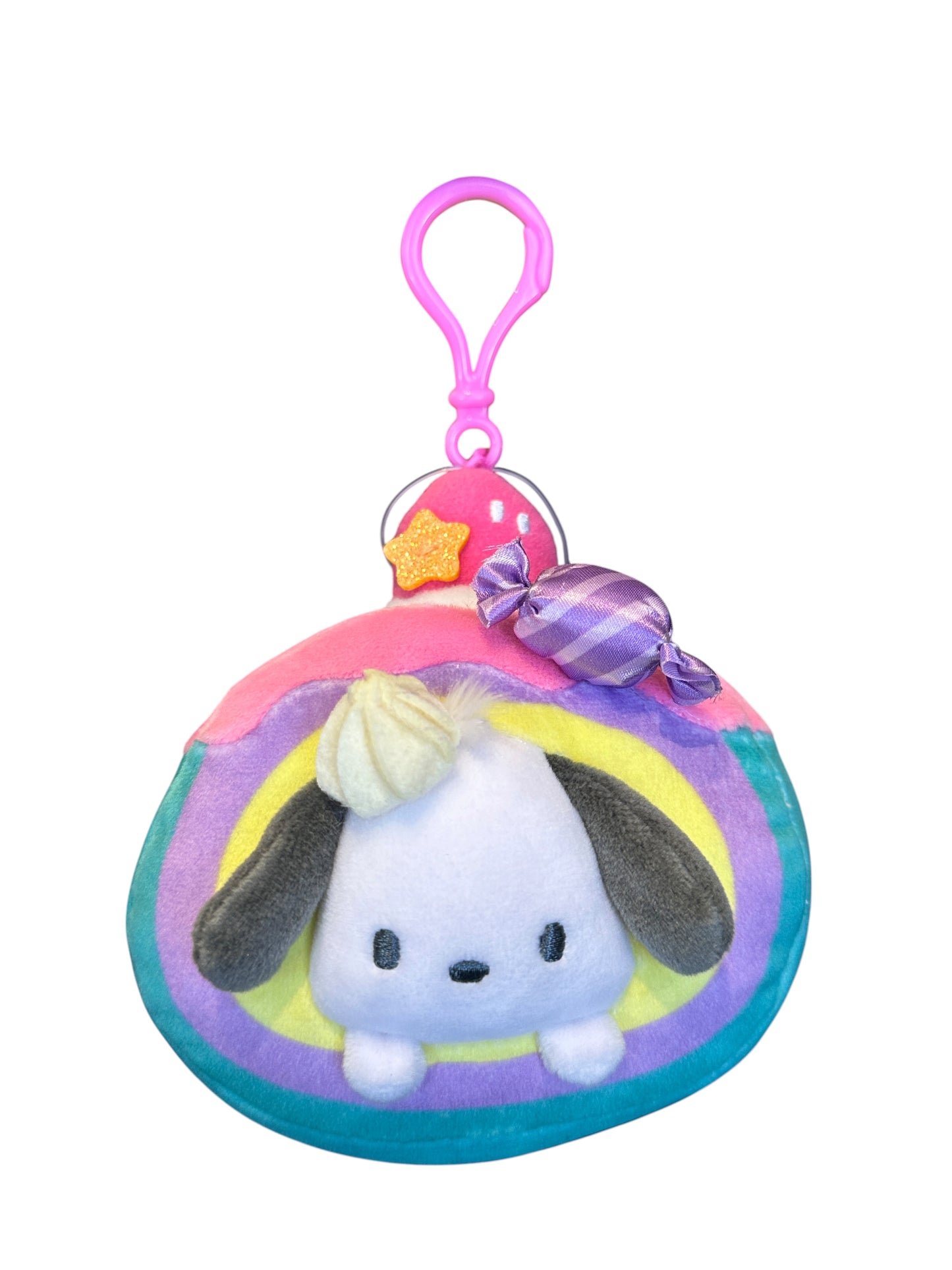 SANRIO POCHACCO SWISS ROLL MASCOT CLIP ON COLORFUL CUTE SWEETS
