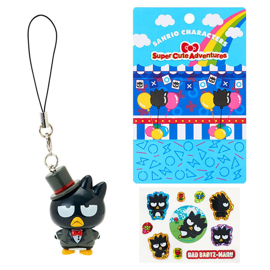 SANRIO ORIGINAL BADTZMARU STRAP AND STICKER SET SUPER CUTE ADVENTURES MY DREAM SMARTPHONE