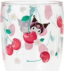 SANRIO JAPAN ORIGINAL KUROMI DRINKING GLASS COLORFUL FRUIT