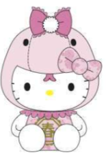 SANRIO ORIGINAL HELLO KITTY PINK SNAKE BEAN DOLL