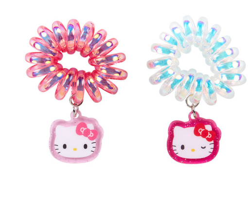 SANRIO JAPAN ORIGINAL HELLO KITTY COIL PONYTAIL HOLDER SET OF 2