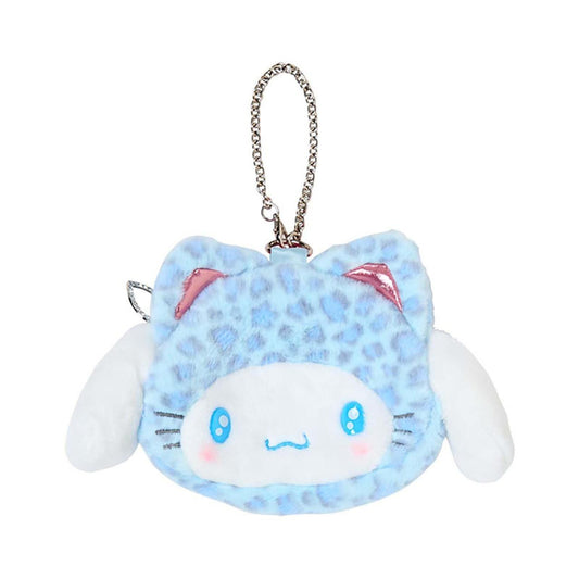 SANRIO ORIGINAL CINNAMOROLL FACE SHAPED POUCH LEOPARD GAL CAT BLUE