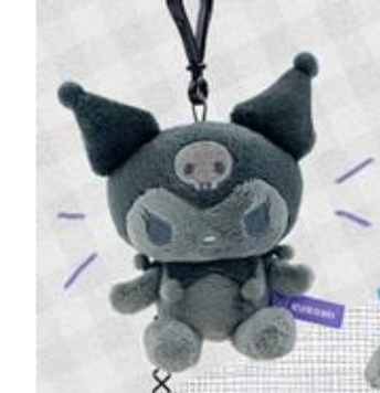 SANRIO ORIGINAL KUROMI MASCOT CHARM ASH MONOCHROME