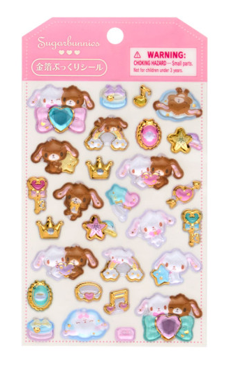 SANRIO ORIGINAL SUGARBUNNIES GOLD FOIL PUFFY STICKERS
