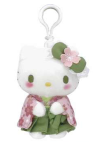 SANRIO HELLO KITTY CLIP MASCOT / PLUSH MATCHA KIMONO