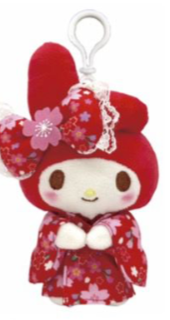 SANRIO MY MELODY STANDING SAKURA KIMONO  MASCOT CLIP CHARM / PLUSH