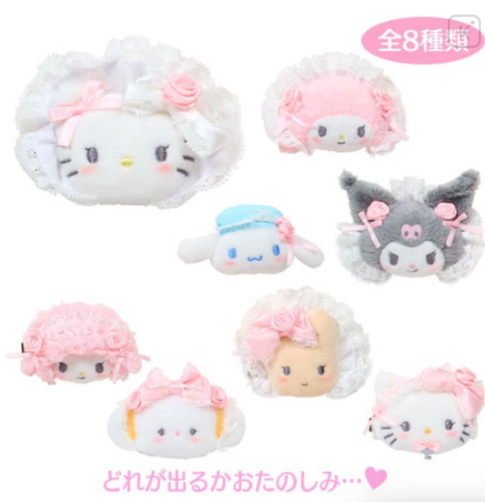 SANRIO ORIGINAL CHARACTERS HAIR CLIP BLIND BOX WHITE FRILL DESIGN