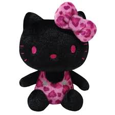 SANRIO ORIGINAL HELLO KITTY PLUSH LEOPARD BLACK / PINK