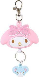 SANRIO JAPAN ORIGINAL MY MELODY AUTO RETRACT REEL KEYCHAIN FACE