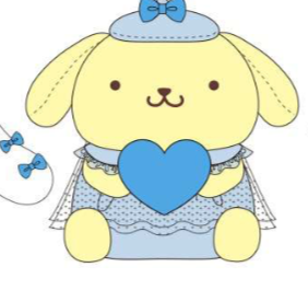 SANRIO POMPOMPURIN BEAN DOLL SOMETHING BLUE